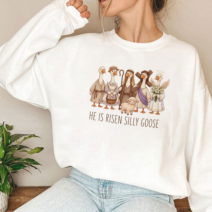Christian Easter He Is Risen Silly Goose Shirt Unisex