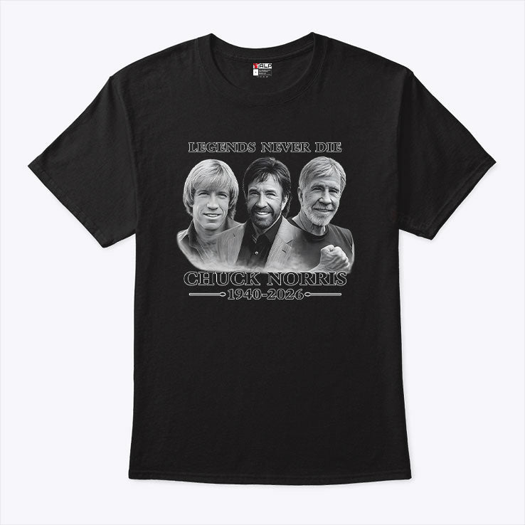 Chuck Norris Legends Never Die 1940-2026 Shirt Unisex