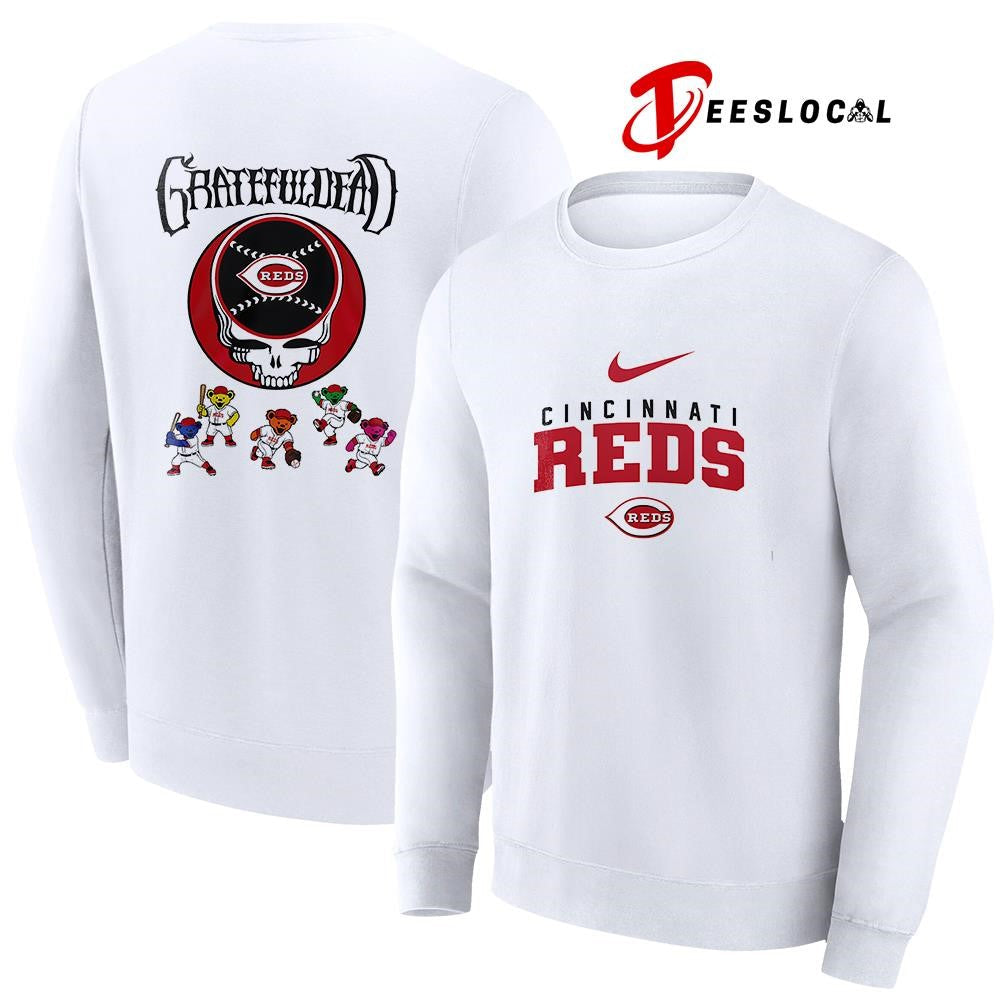 Cincinnati Reds x Grateful Dead bear mascot shirt Unisex