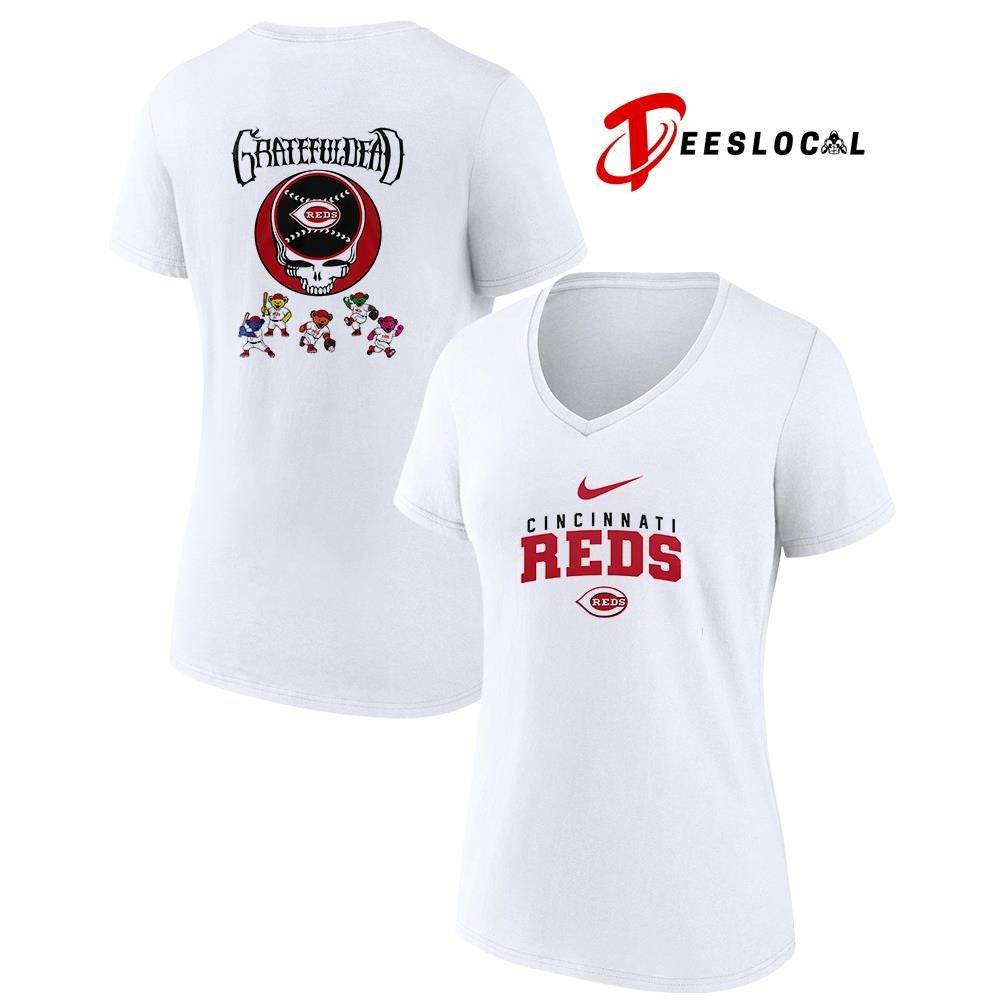 Cincinnati Reds x Grateful Dead bear mascot shirt Unisex