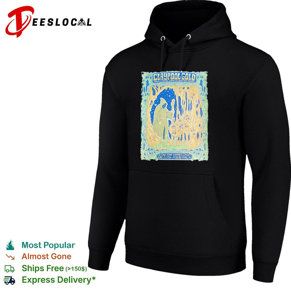 Claypool Gold Primus Claypool Lennon Delirium and Frog Brigade Asbury Park 2026 shirt Unisex