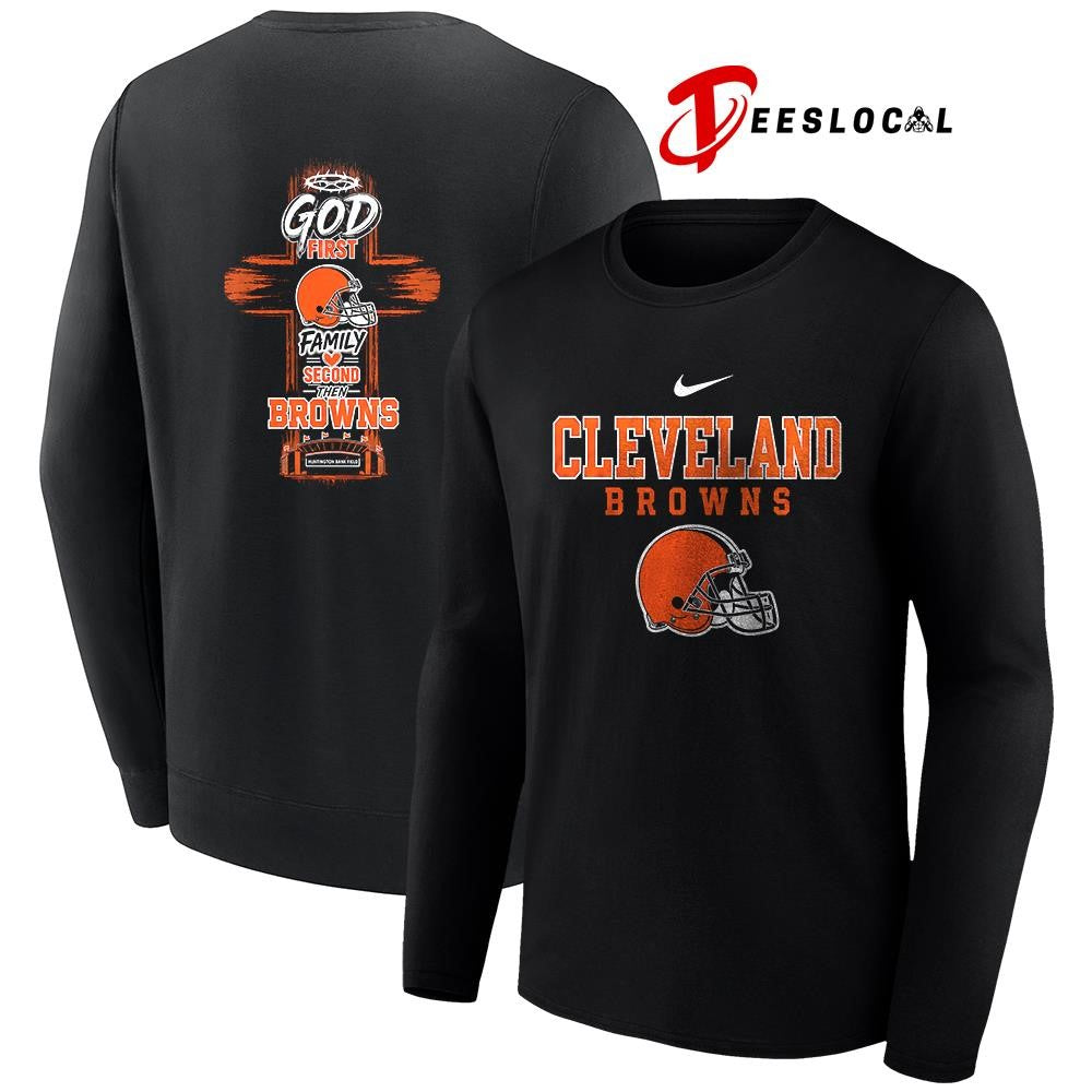 Cleveland Browns God first family second cross shirt Unisex