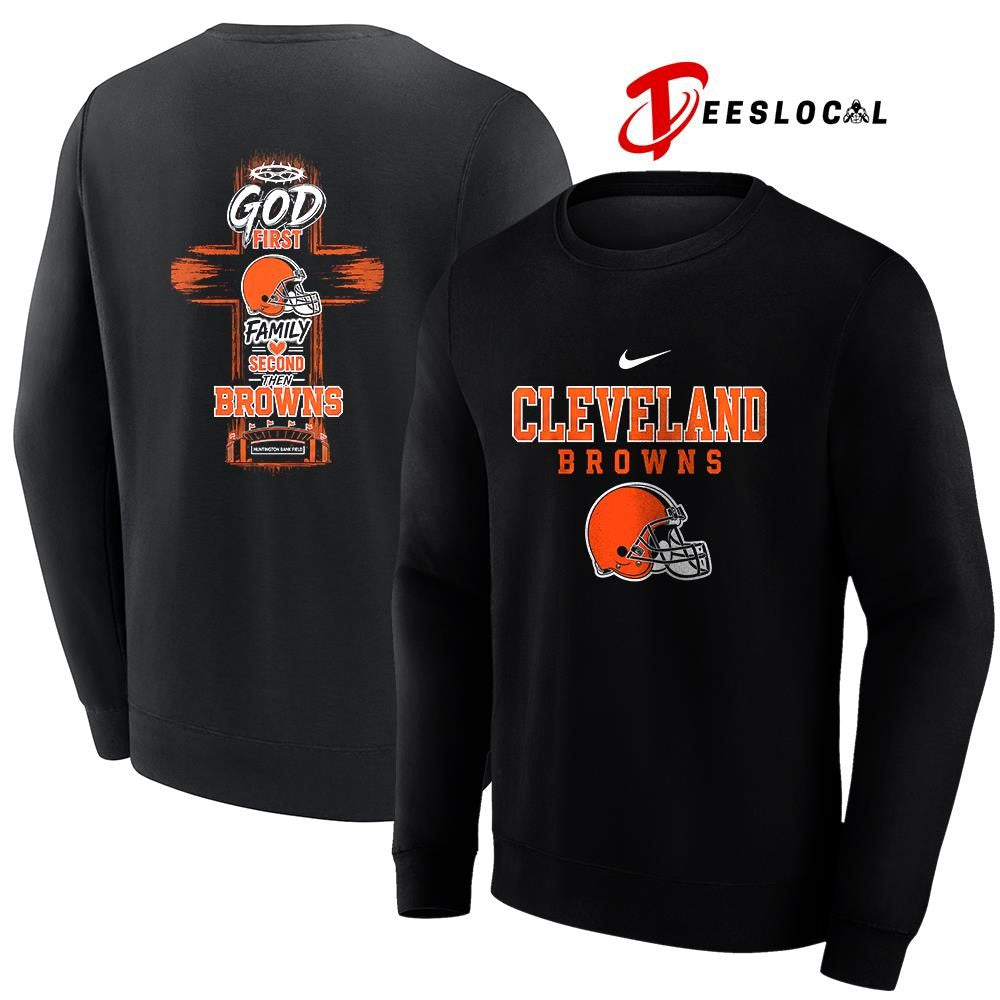Cleveland Browns God first family second cross shirt Unisex