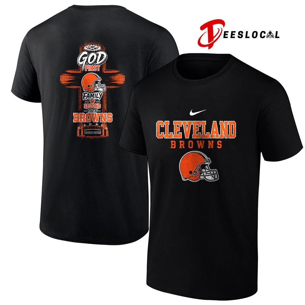 Cleveland Browns God first family second cross shirt Unisex