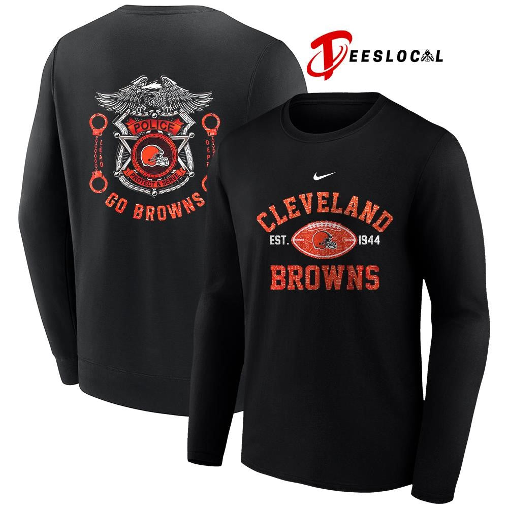 Cleveland Browns law enforcement tribute protect and serve logo shirt Unisex
