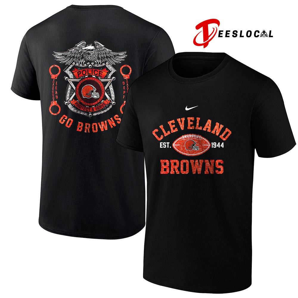Cleveland Browns law enforcement tribute protect and serve logo shirt Unisex