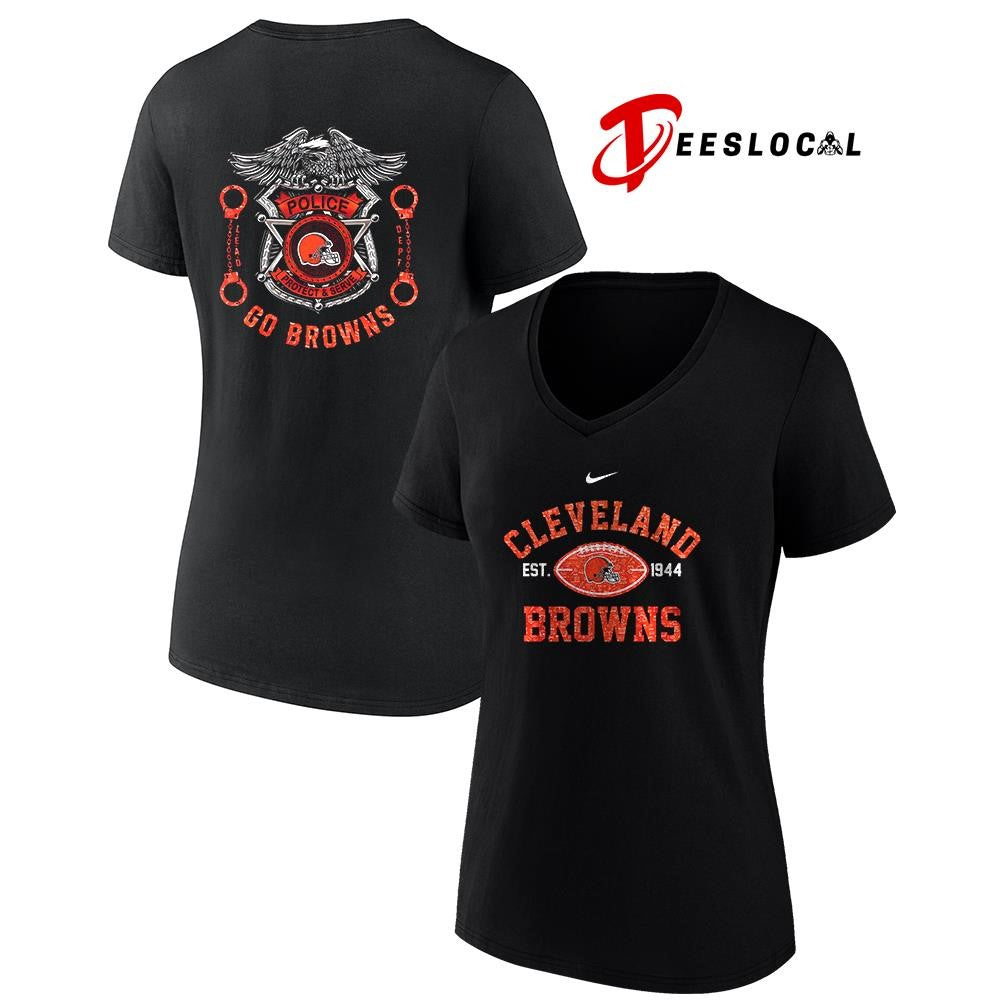 Cleveland Browns law enforcement tribute protect and serve logo shirt Unisex