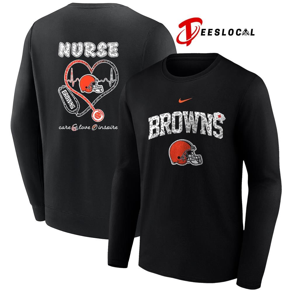 Cleveland Browns x Nurse care love inspire logo shirt Unisex