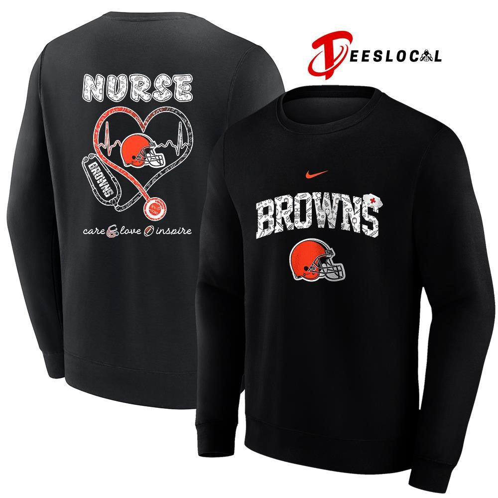 Cleveland Browns x Nurse care love inspire logo shirt Unisex