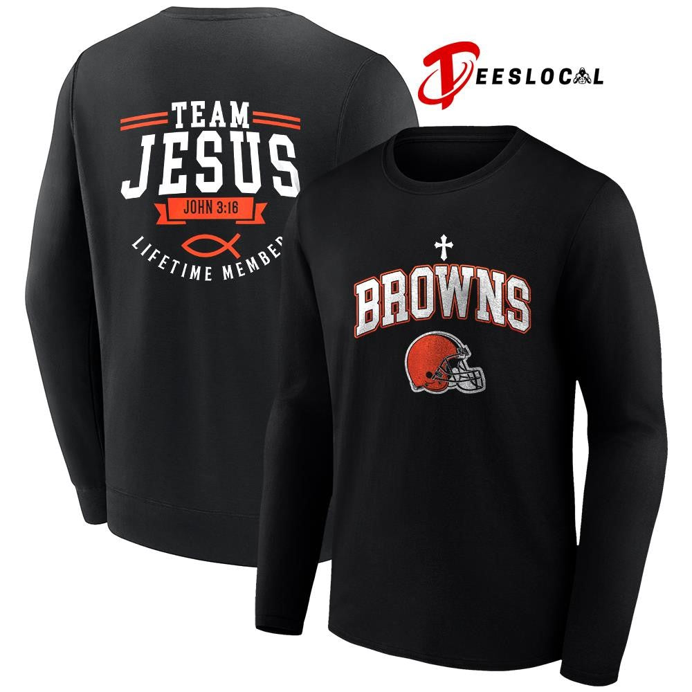Cleveland Browns x team Jesus lifetime member John 3 16 logo shirt Unisex