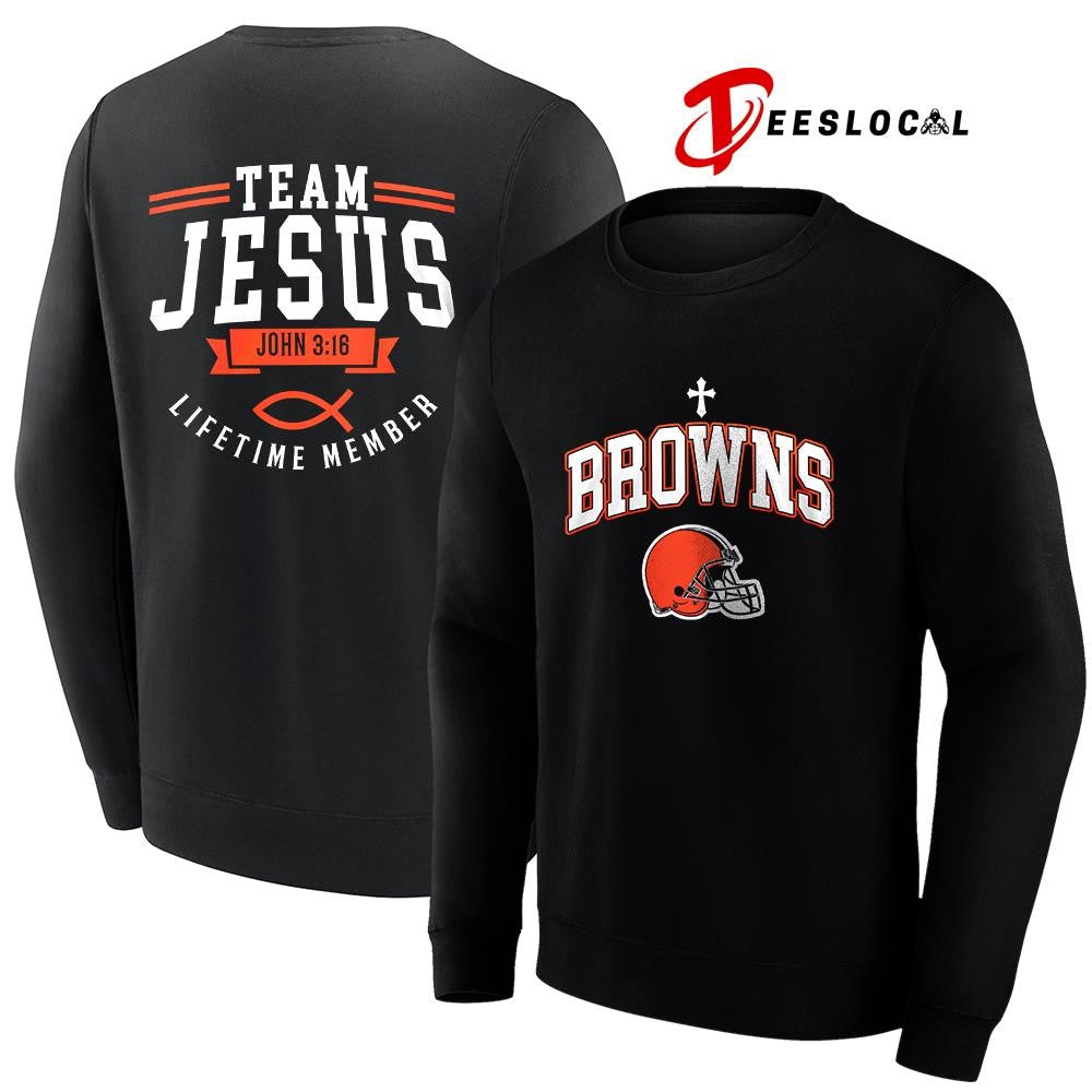 Cleveland Browns x team Jesus lifetime member John 3 16 logo shirt Unisex