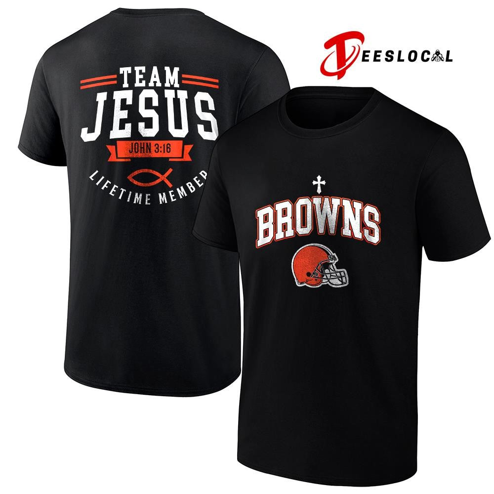 Cleveland Browns x team Jesus lifetime member John 3 16 logo shirt Unisex