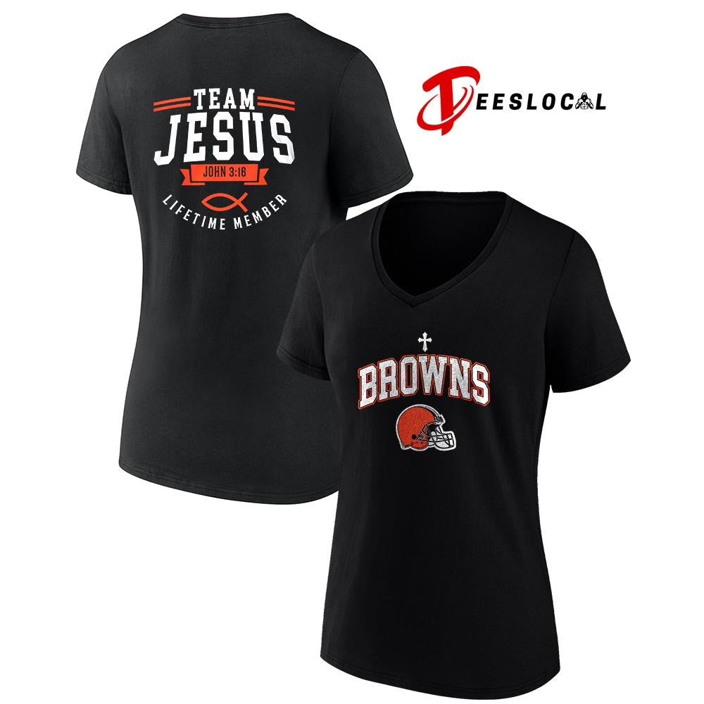 Cleveland Browns x team Jesus lifetime member John 3 16 logo shirt Unisex