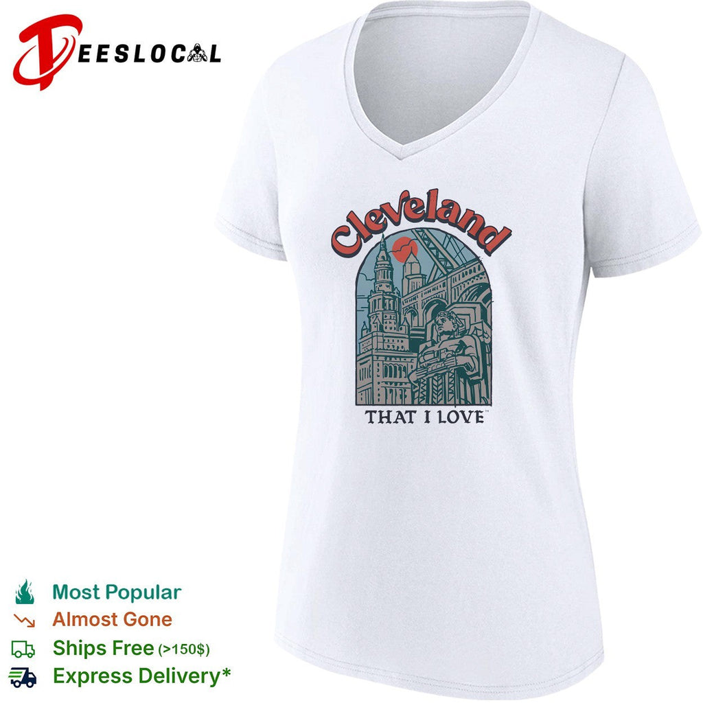 Cleveland That I Love city arch illustration art shirt Unisex