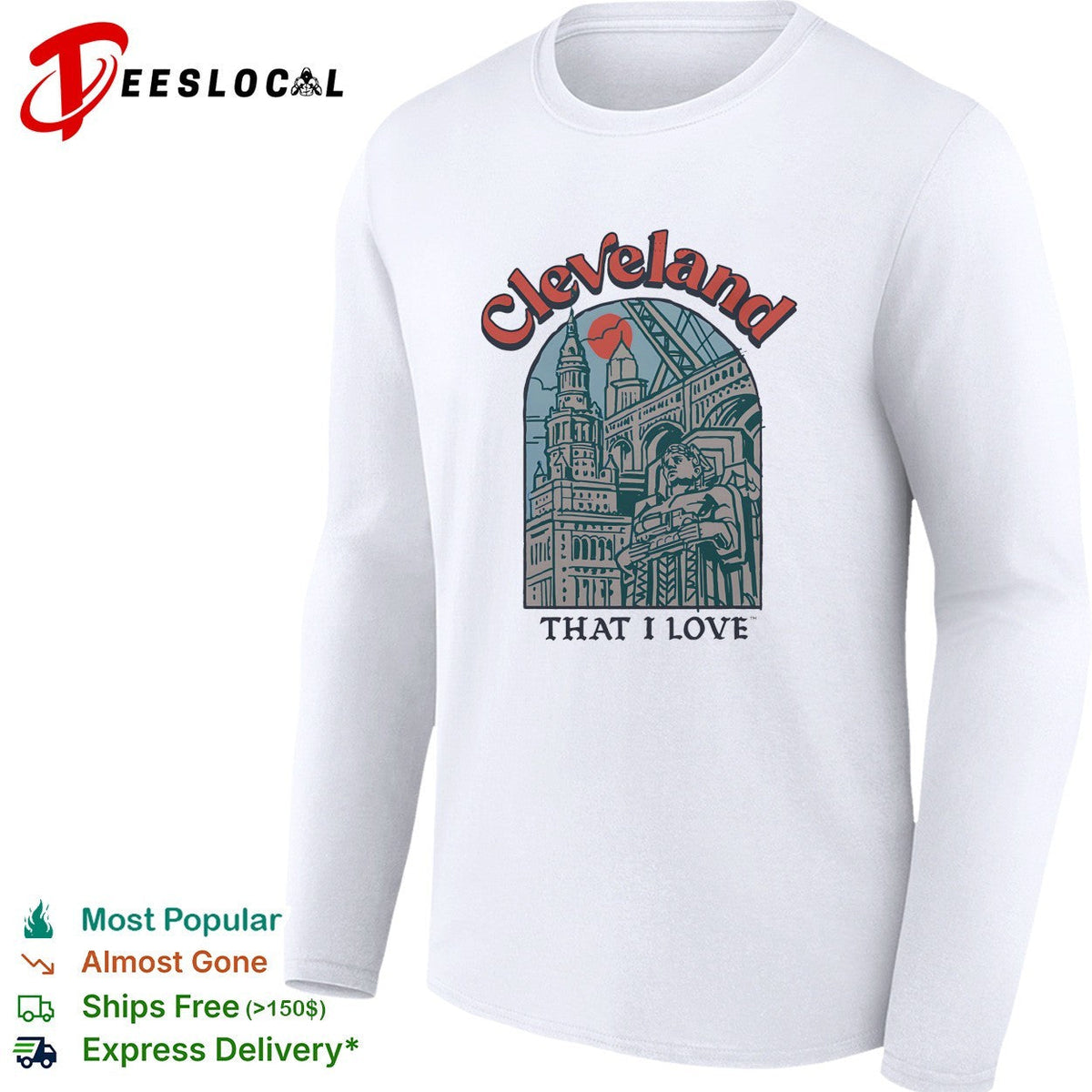 Cleveland That I Love city arch illustration art shirt Unisex