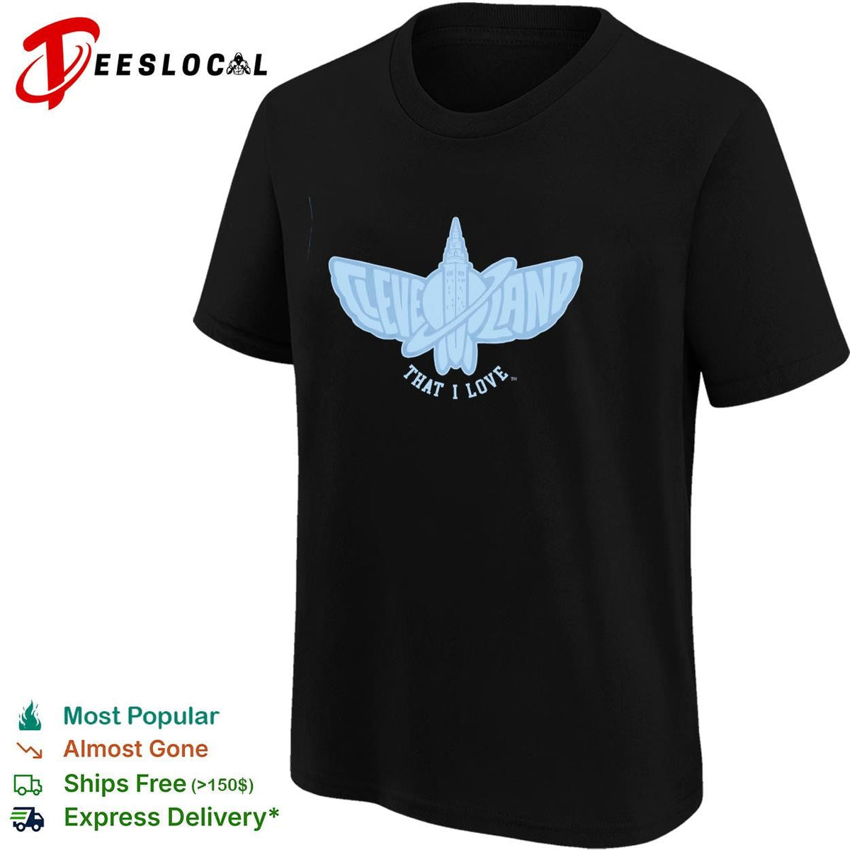 Cleveland That I Love city skyline moth butterfly logo shirt Unisex