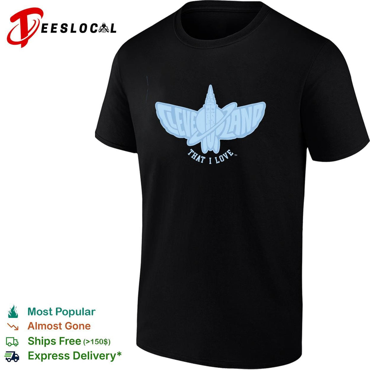 Cleveland That I Love city skyline moth butterfly logo shirt Unisex