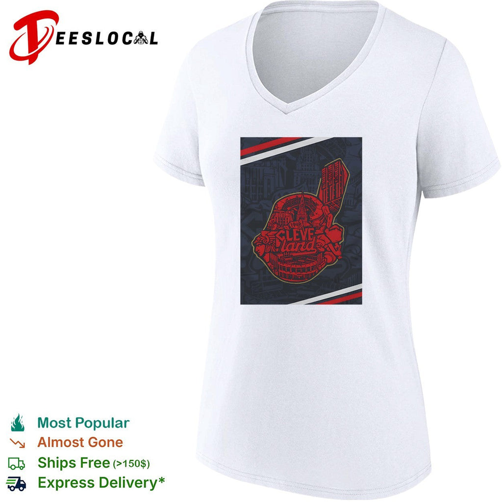 Cleveland baseball team city mosaic logo art shirt Unisex