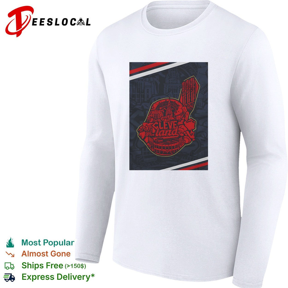 Cleveland baseball team city mosaic logo art shirt Unisex