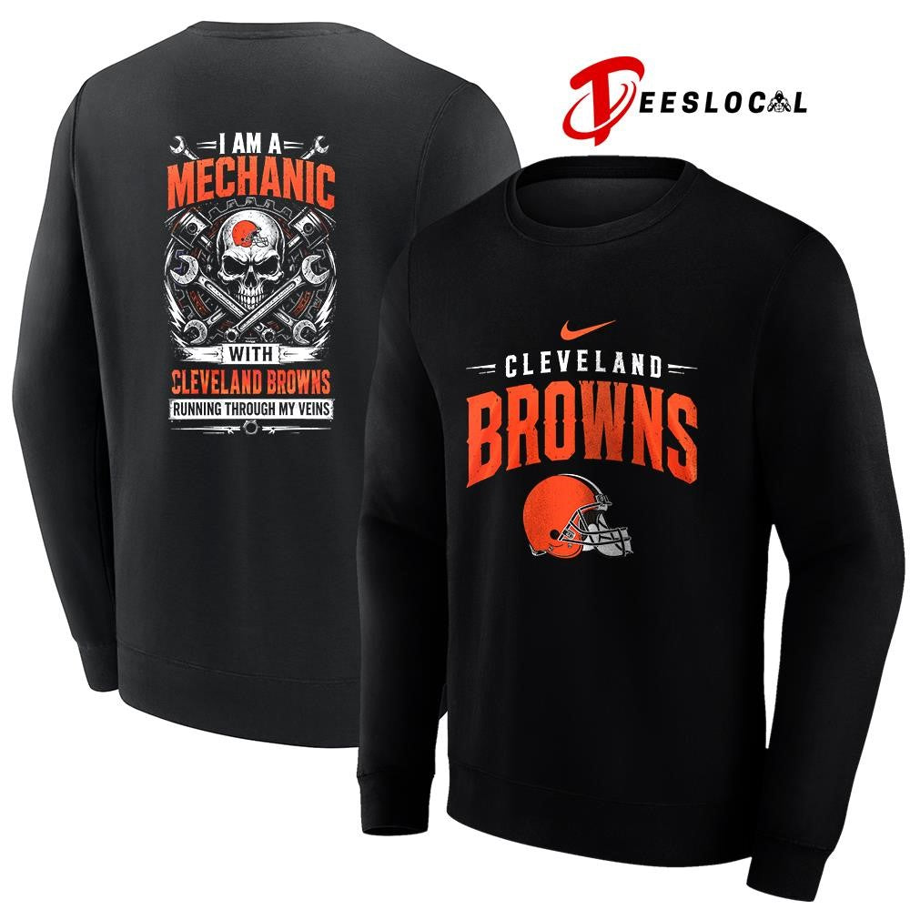 ClevelandBrownsIamamechanicrunningthroughmyveinsskeletonshirt Unisex