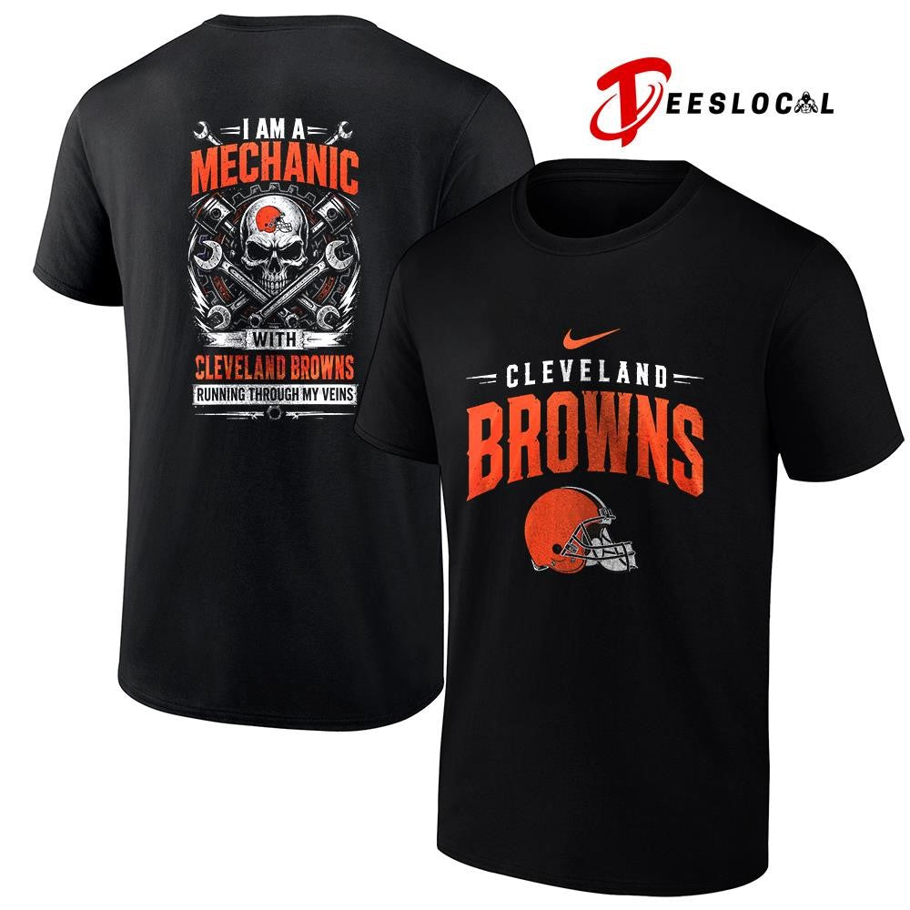 ClevelandBrownsIamamechanicrunningthroughmyveinsskeletonshirt Unisex