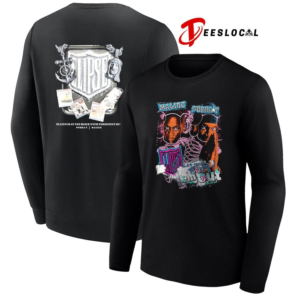 Clipse x Malice Pushat let God sort em out platinum on the block shirt Unisex
