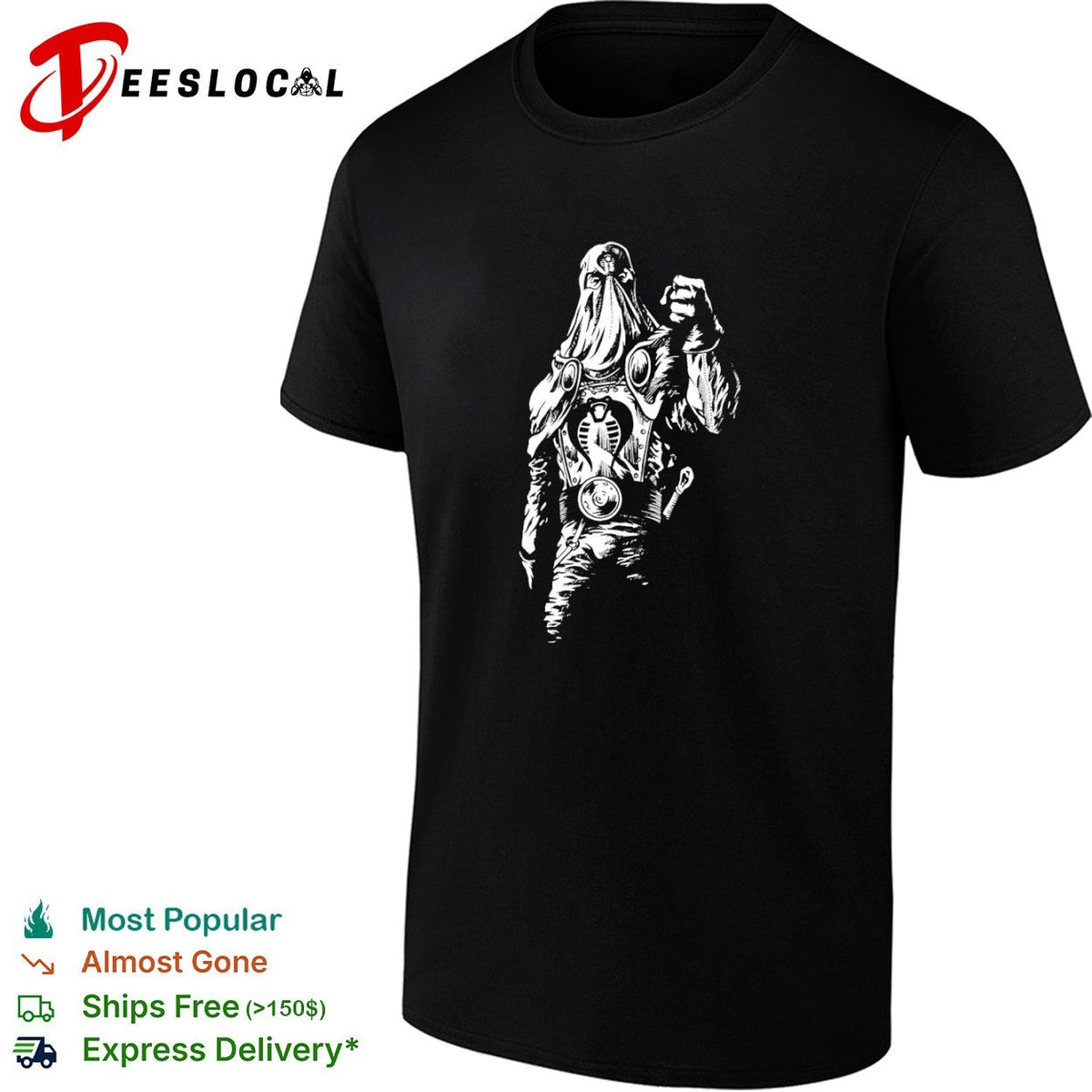 Cobra Commander G I Joe Retro High Contrast Hooded Leader Action Figure Fan shirt Unisex