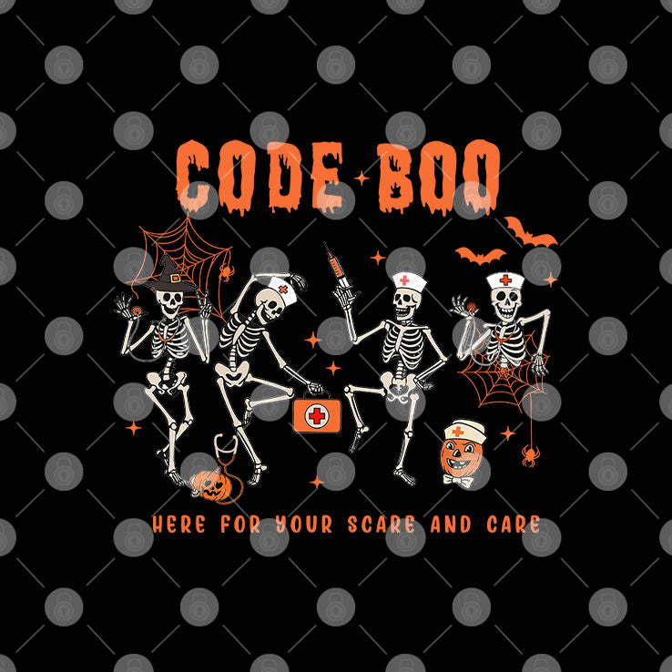 Code Boo Here For Your Scare And Care Nurse T Shirt