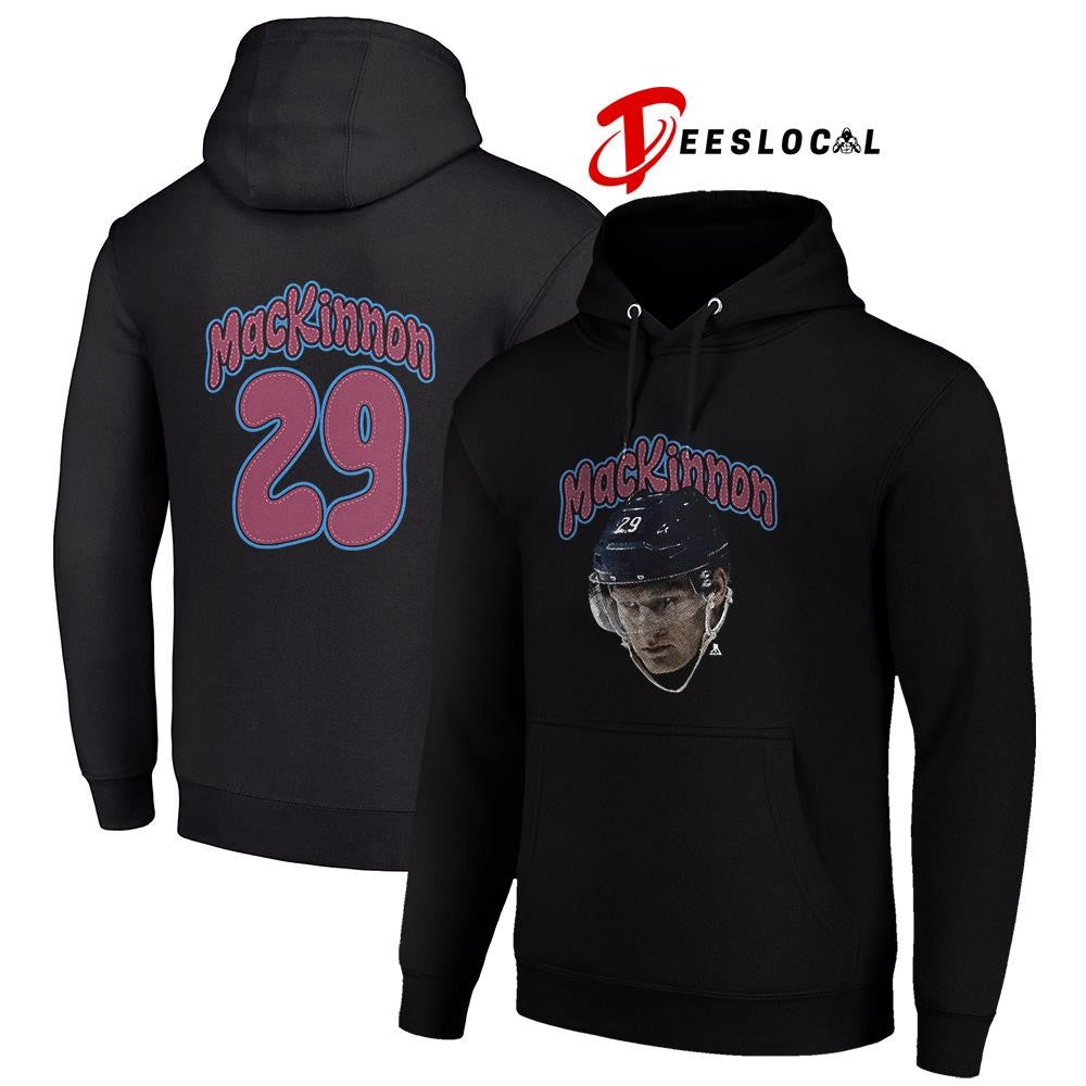 Colorado Avalanche Nathan MacKinnon portrait name and number shirt Unisex
