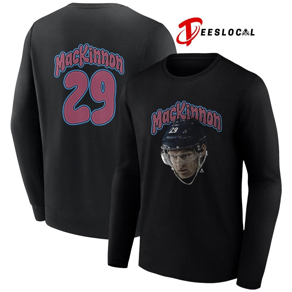 Colorado Avalanche Nathan MacKinnon portrait name and number shirt Unisex