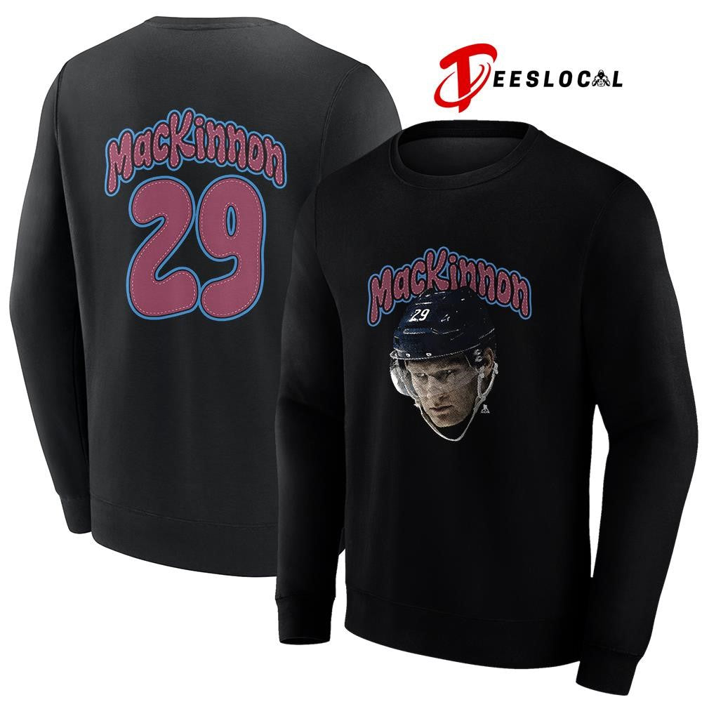 Colorado Avalanche Nathan MacKinnon portrait name and number shirt Unisex