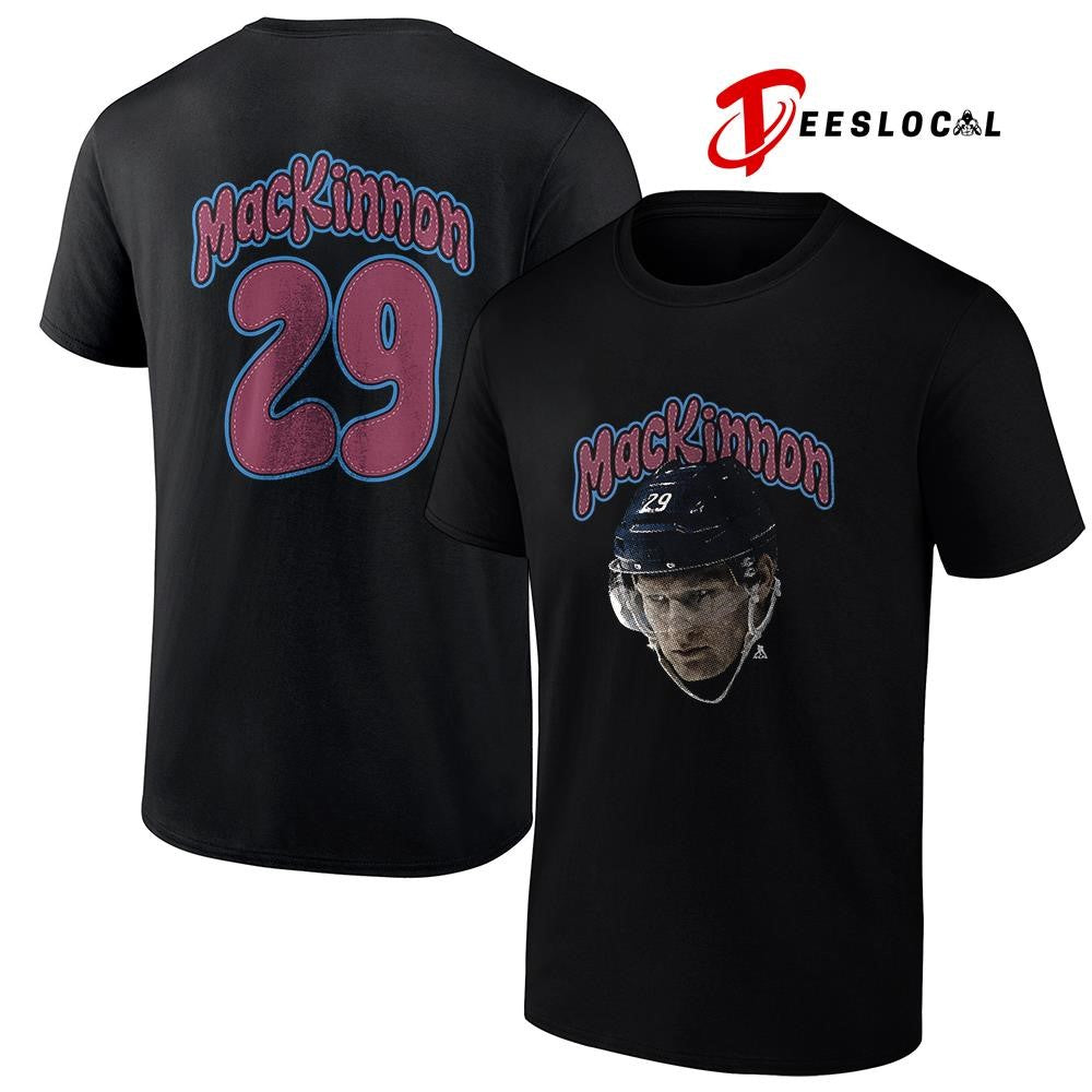 Colorado Avalanche Nathan MacKinnon portrait name and number shirt Unisex