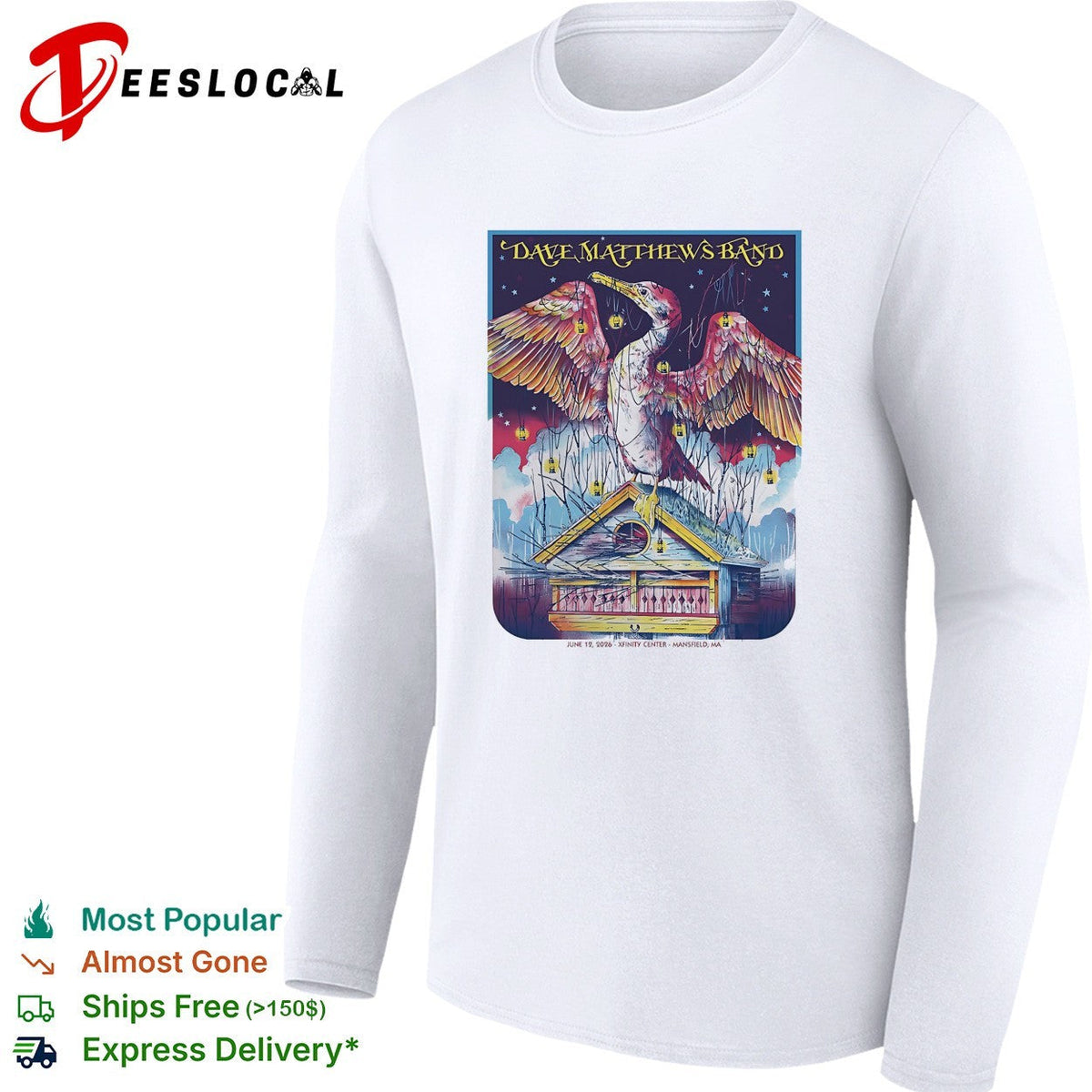 Colorful celestial eagle concert framed poster art shirt Unisex