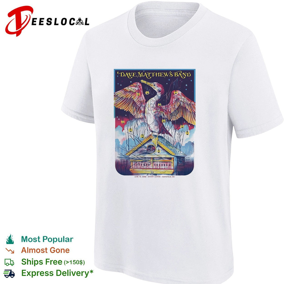 Colorful celestial eagle concert framed poster art shirt Unisex