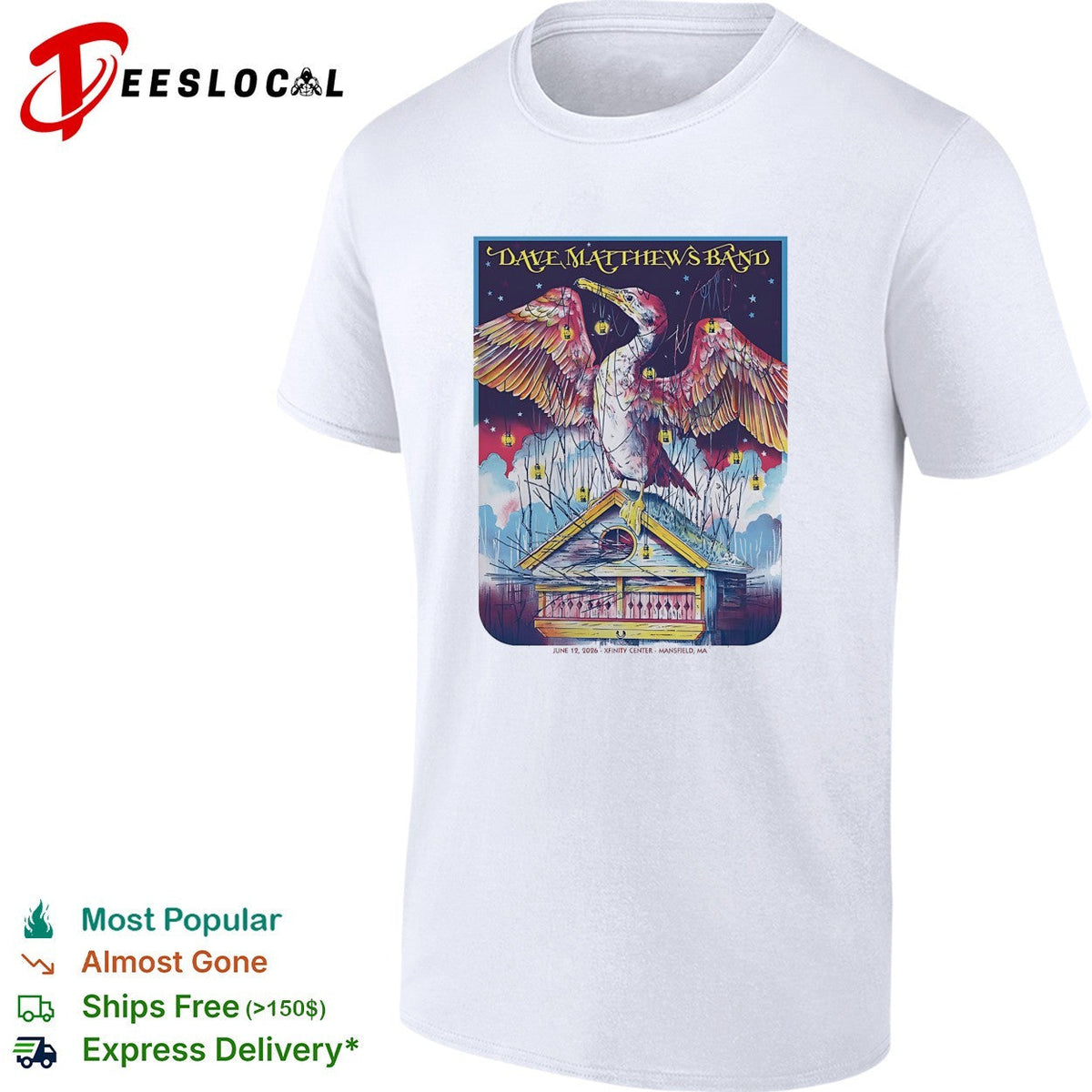 Colorful celestial eagle concert framed poster art shirt Unisex