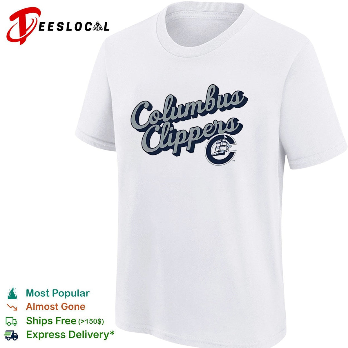 Columbus Clippers Where I Am From and To 2026 Logo Lettering Baseball Minor League shirt Unisex