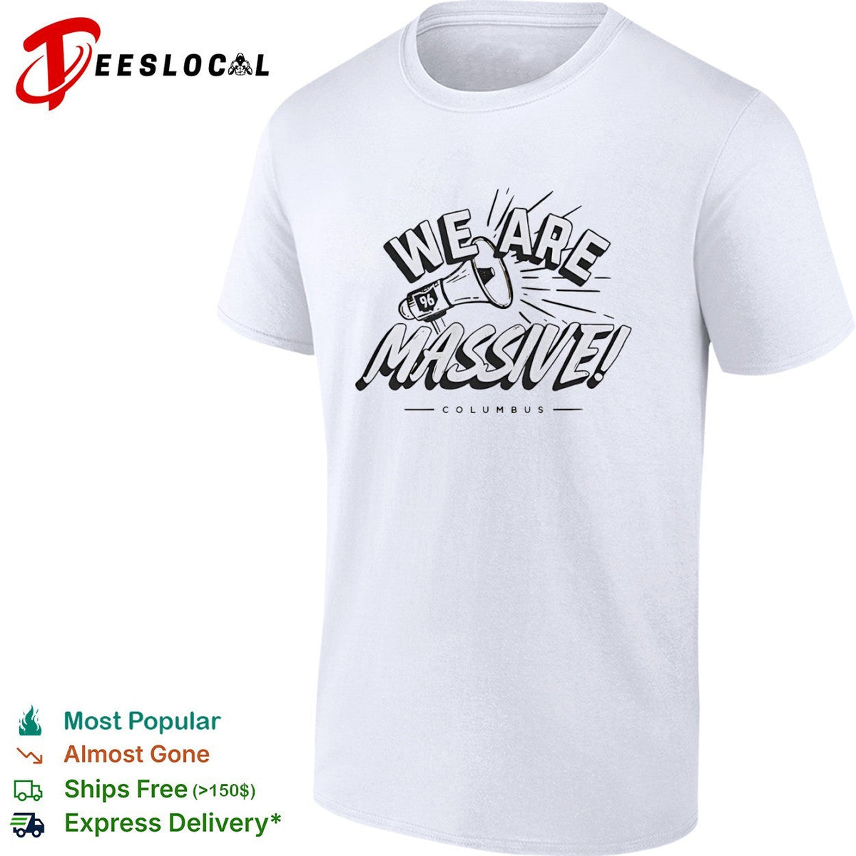 Columbus Crew megaphone we are massive 96 shirt Unisex