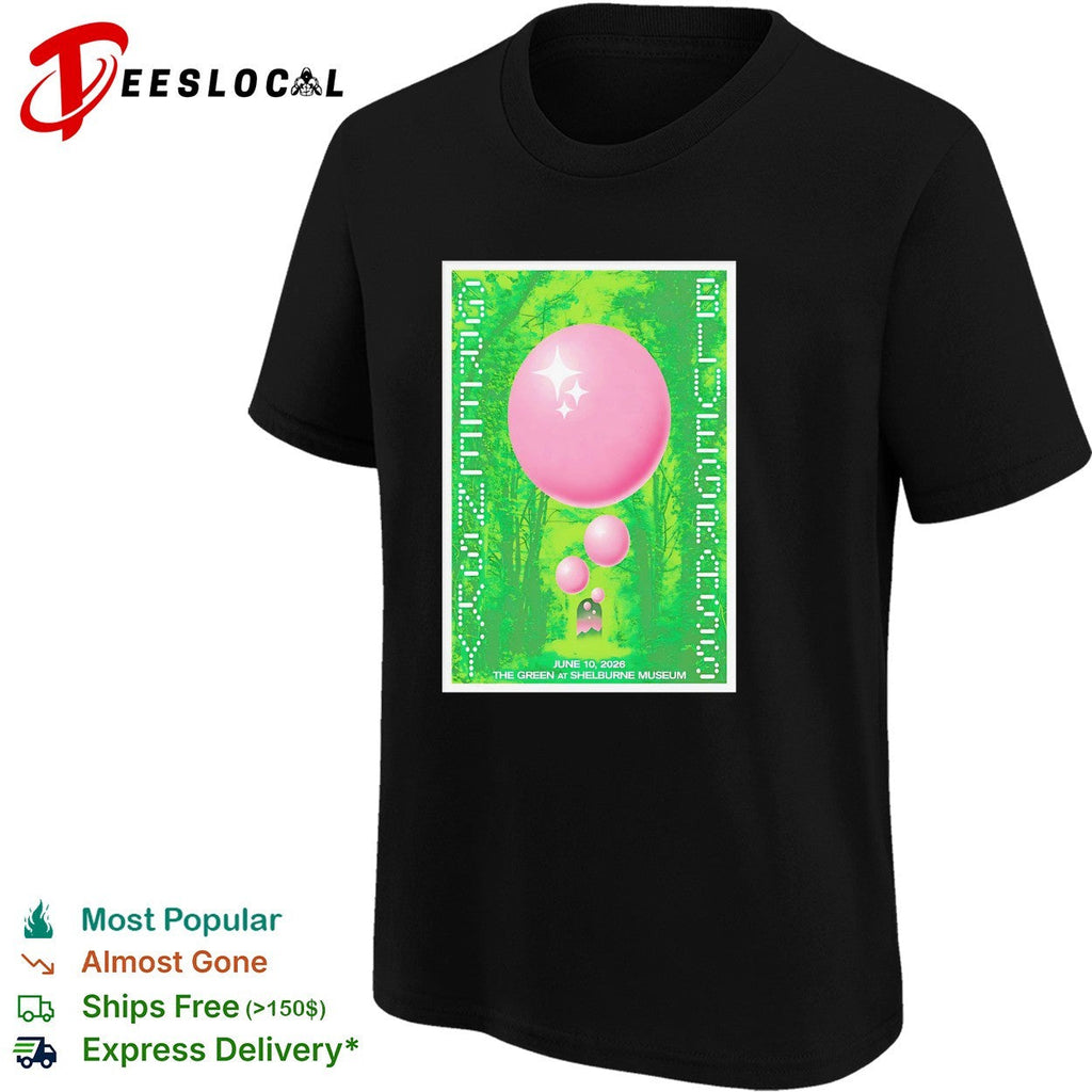 Concert poster pink balloon green forest Shelburne Museum shirt Unisex