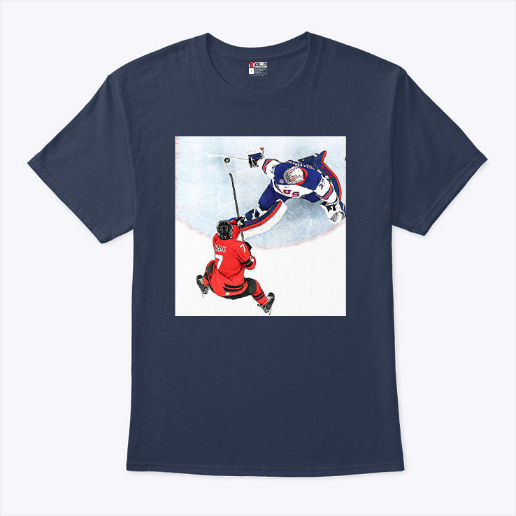 Connor Hellebuyck Goalie Save USA Gold T Shirt Unisex