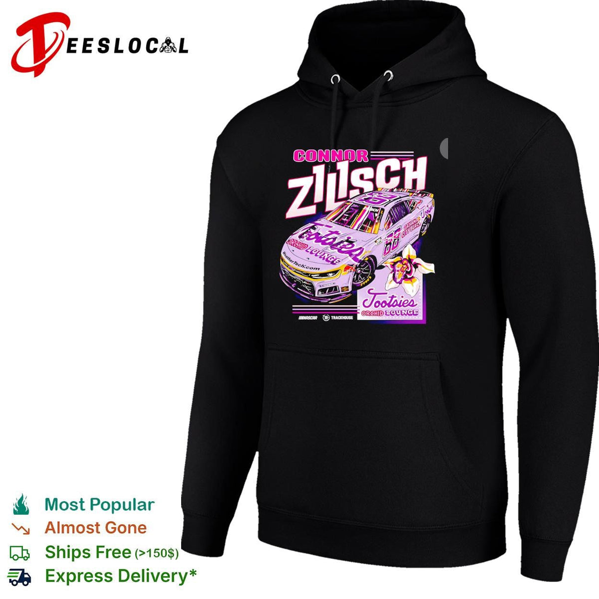 Connor Zilisch 68 Tootsies Orchid Lounge Trackhouse NASCAR graphic shirt Unisex