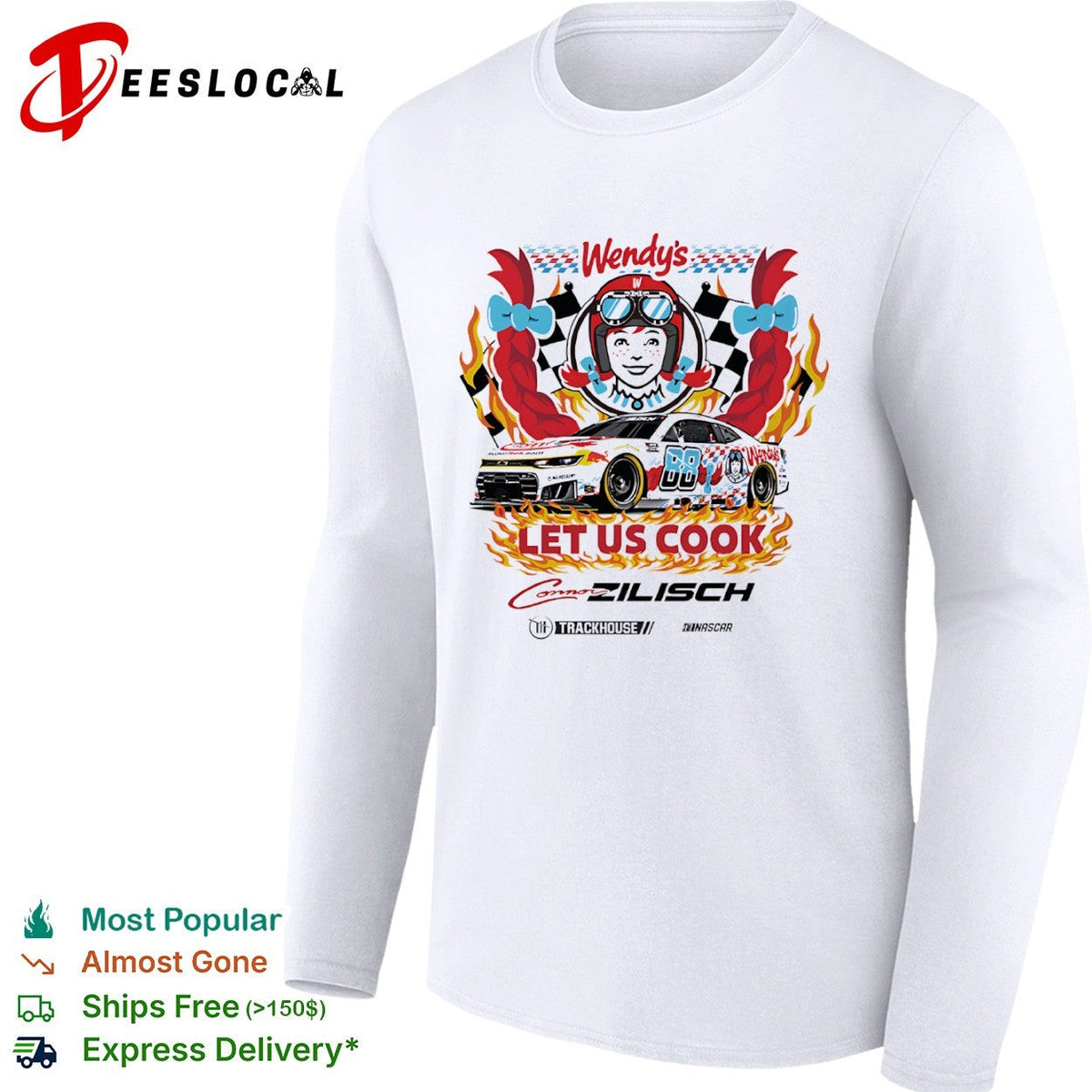 Connor Zilisch Wendy’s Trackhouse Racing NASCAR Let Us Cook Race Car Graphic shirt Unisex
