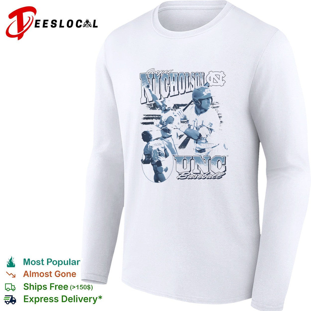 Cooper Nicholson UNC player collage baseball shirt Unisex