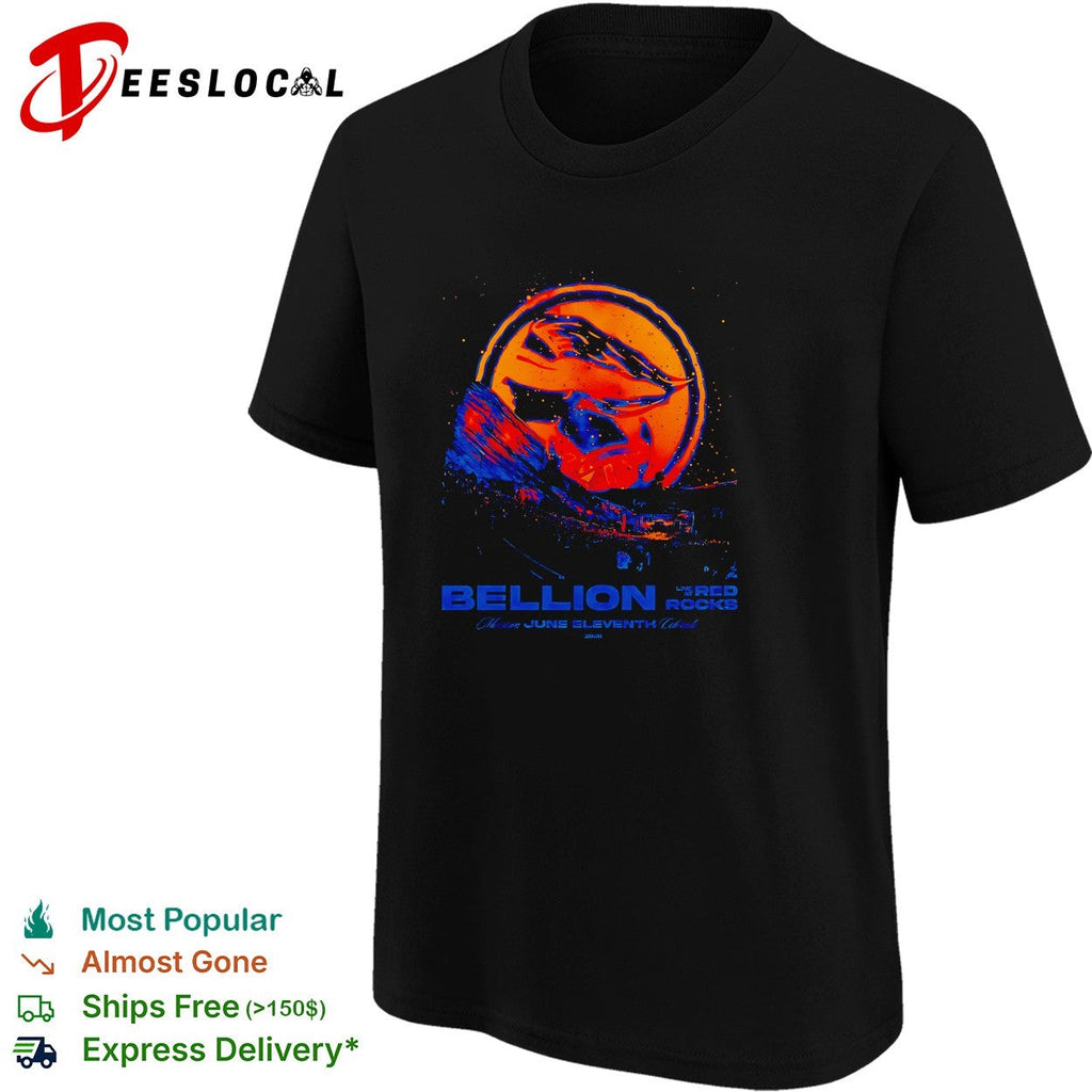 Cosmic glowing orb Red Rocks amphitheater June 11 concert blue orange art shirt Unisex