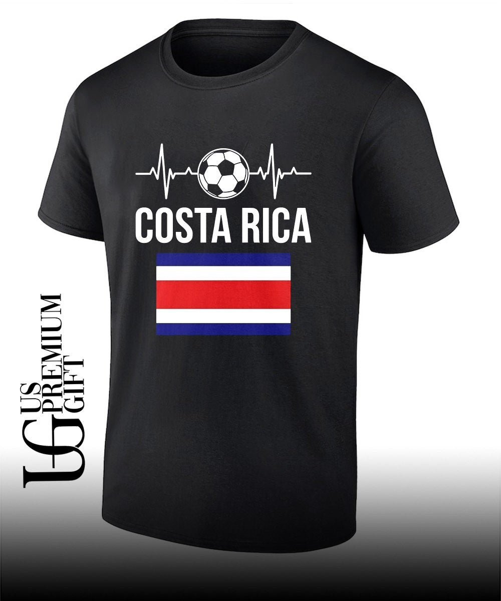 Costa Rica Football Heartbeat Soccer heartbeat flag shirt Unisex