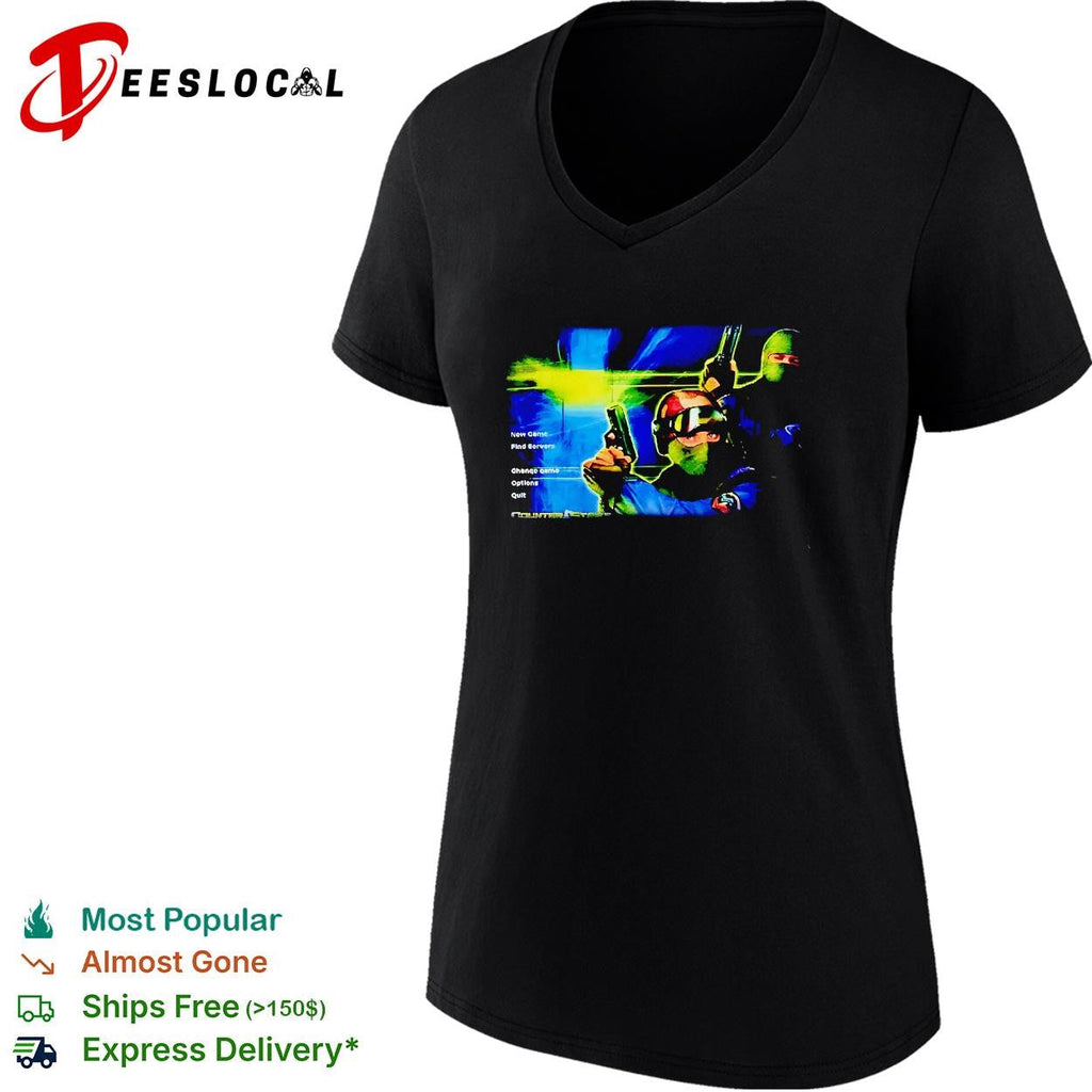 Counter Strike New Game Find Servers Change game Options Quit shirt Unisex