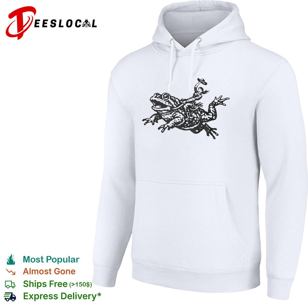 Cowgirl Riding a Toad Illustration Western Folk Art Pop Culture Apparel Shirt Unisex