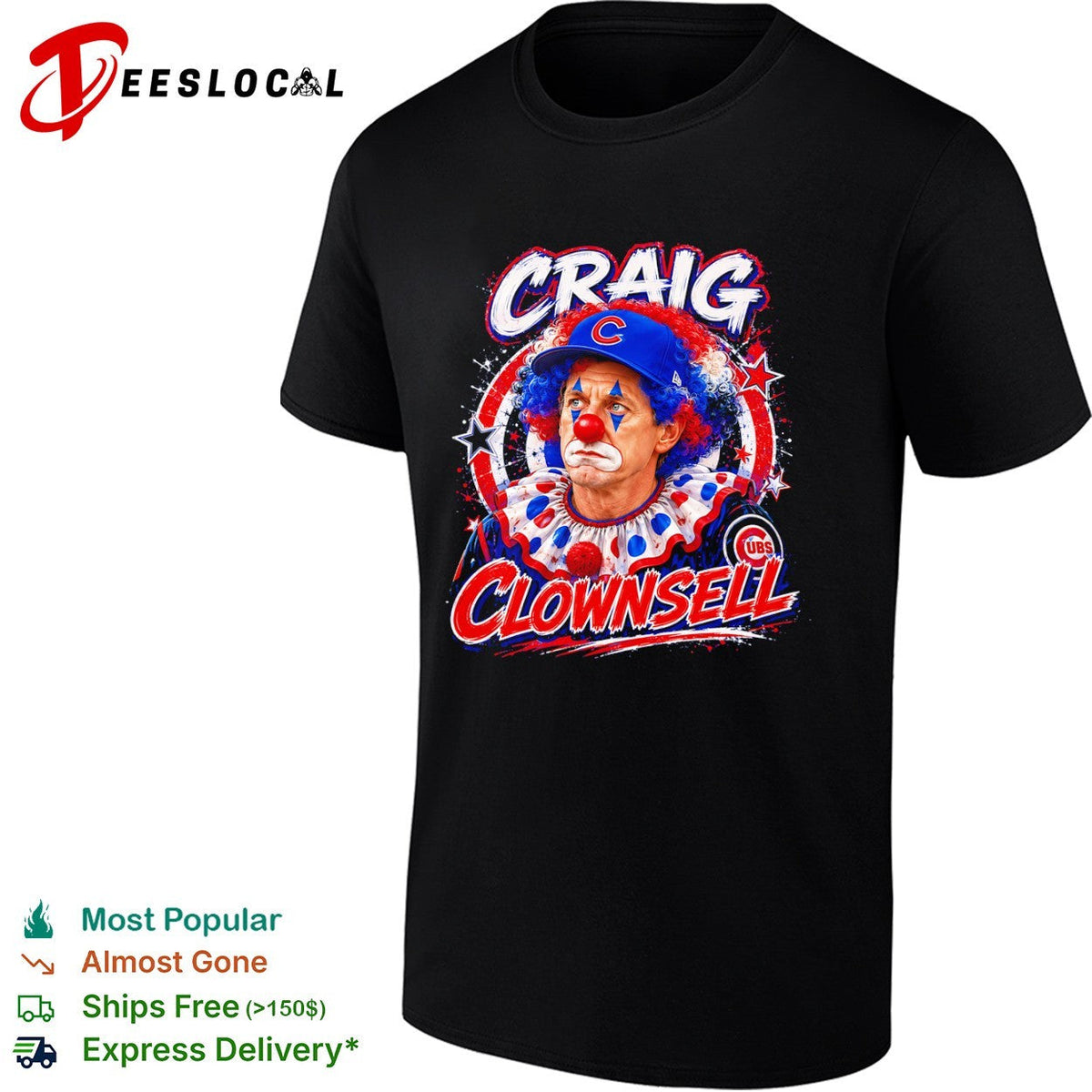 Craig Counsell Chicago Cubs clown Clownsell shirt Unisex