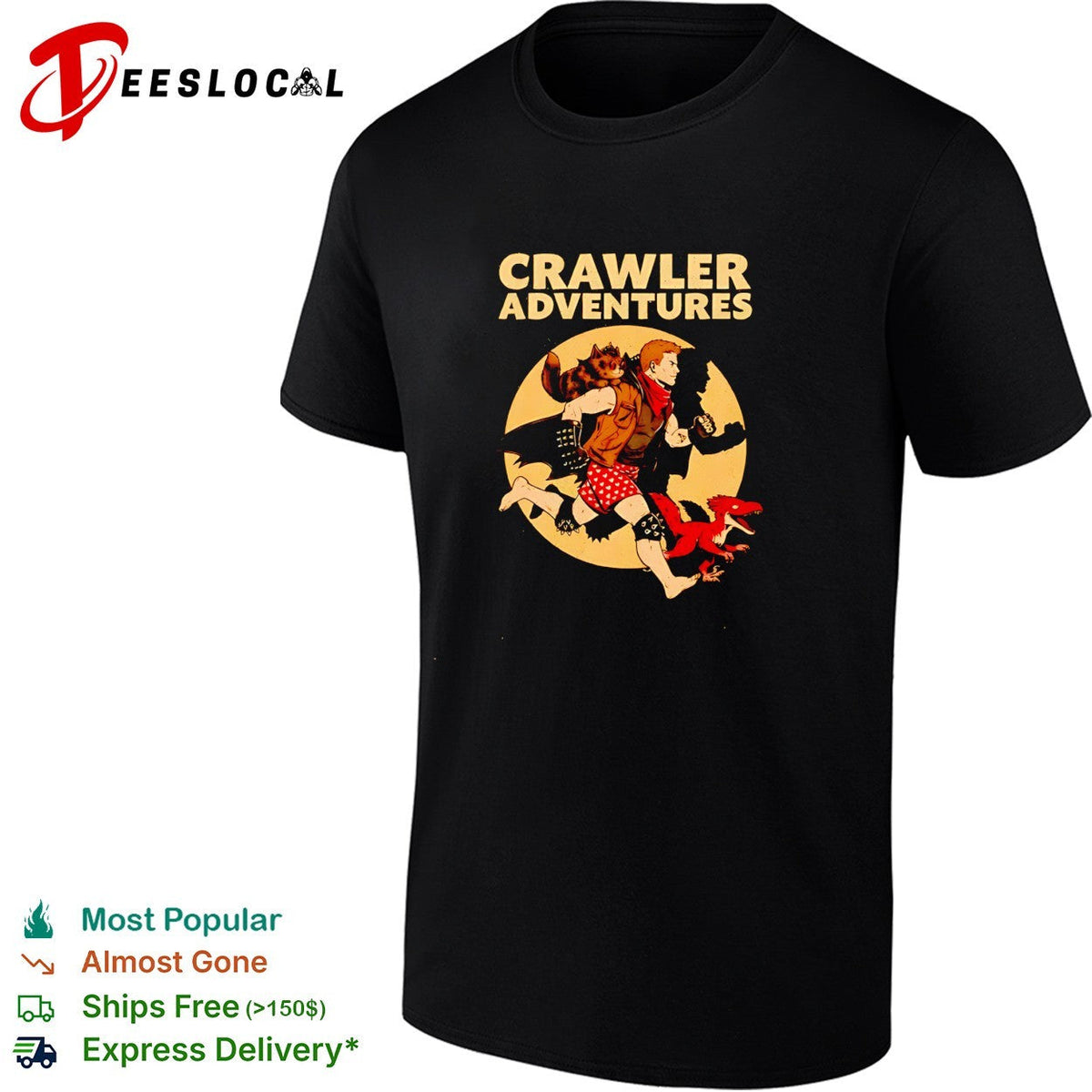 Crawler Adventures characters running shirt Unisex