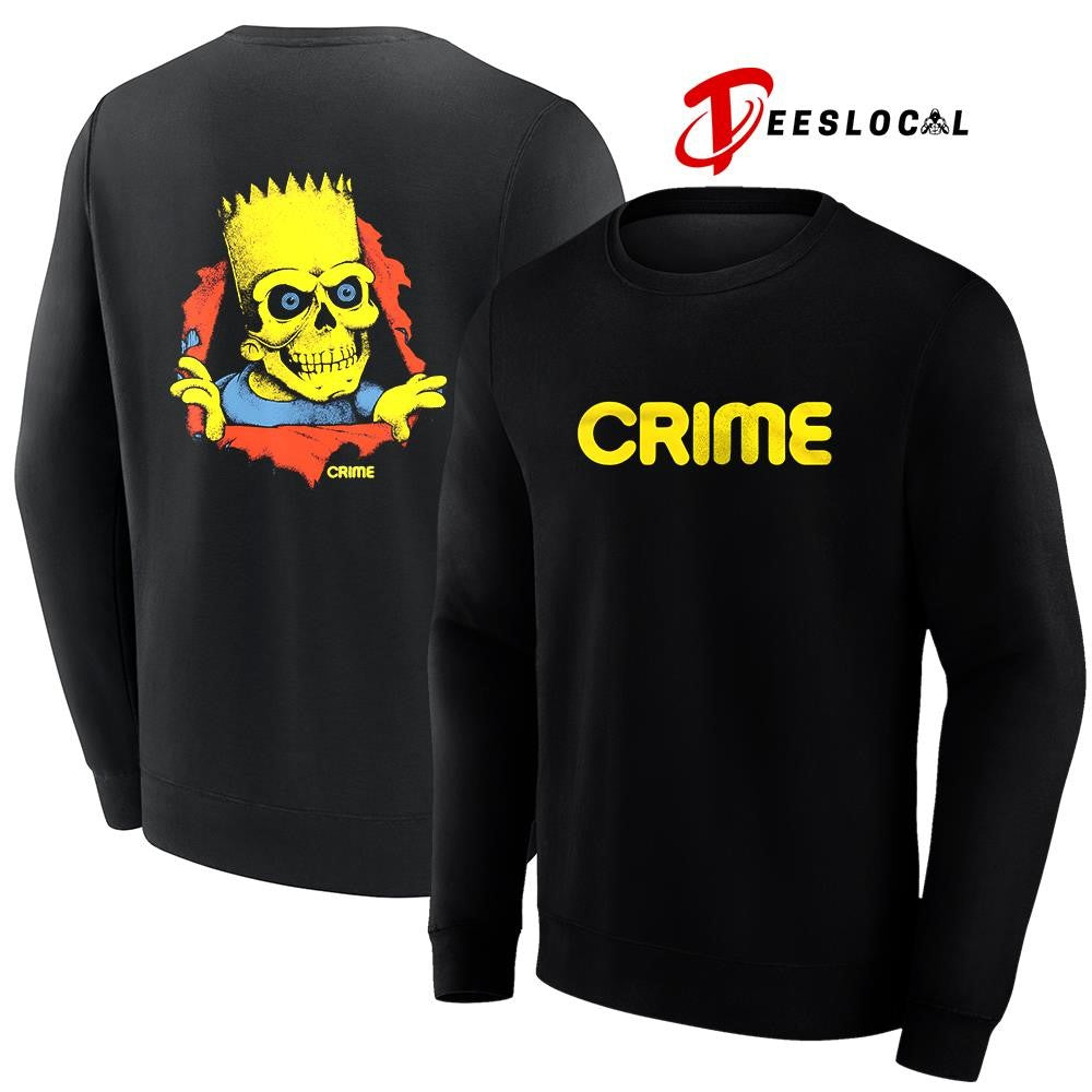 Crime x Bart Red Skull cartoon shirt Unisex