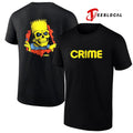 Crime x Bart Red Skull cartoon shirt Unisex